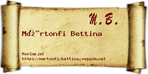 Mártonfi Bettina névjegykártya